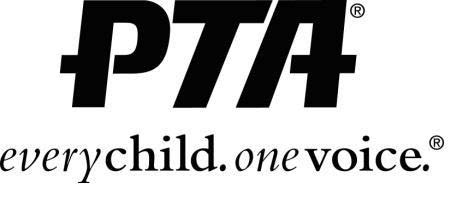PTA.  Every Child.  Once Voice. Logo.  Black ink